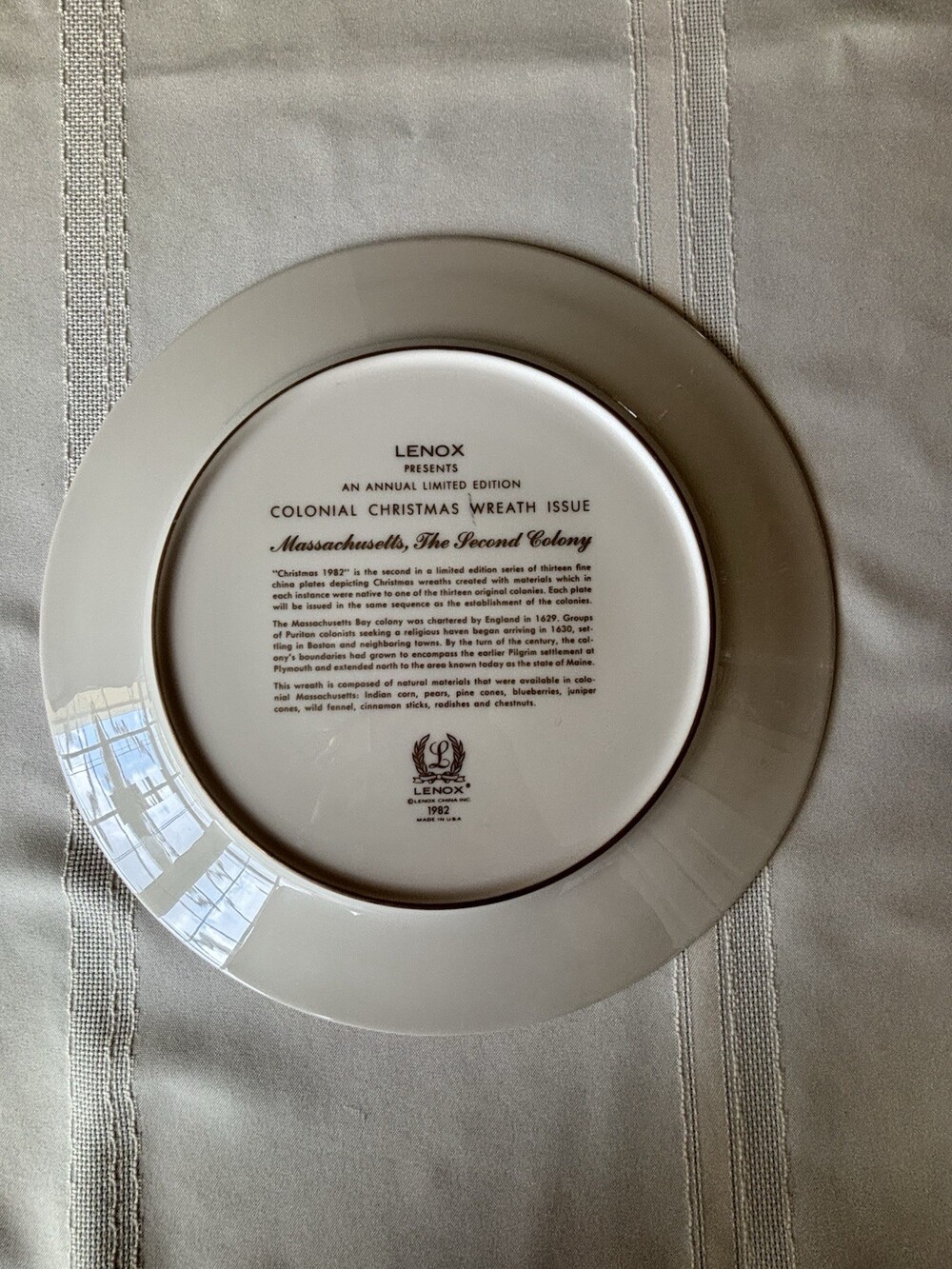 Lot of 3 Lenox Colonial Christmas Wreath Plates 1982 1983 1984 Boxes Pamphlets - Picture 5 of 16